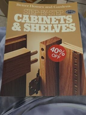 Better Homes And Gardens Cabinets & Shelves Book — Tan with Red Sticker 1983